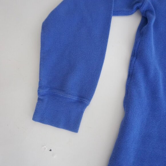 Polo Ralph Lauren Blue Waffle Knit Lightweight Long Sleeve Shirt Med - Picture 10 of 11